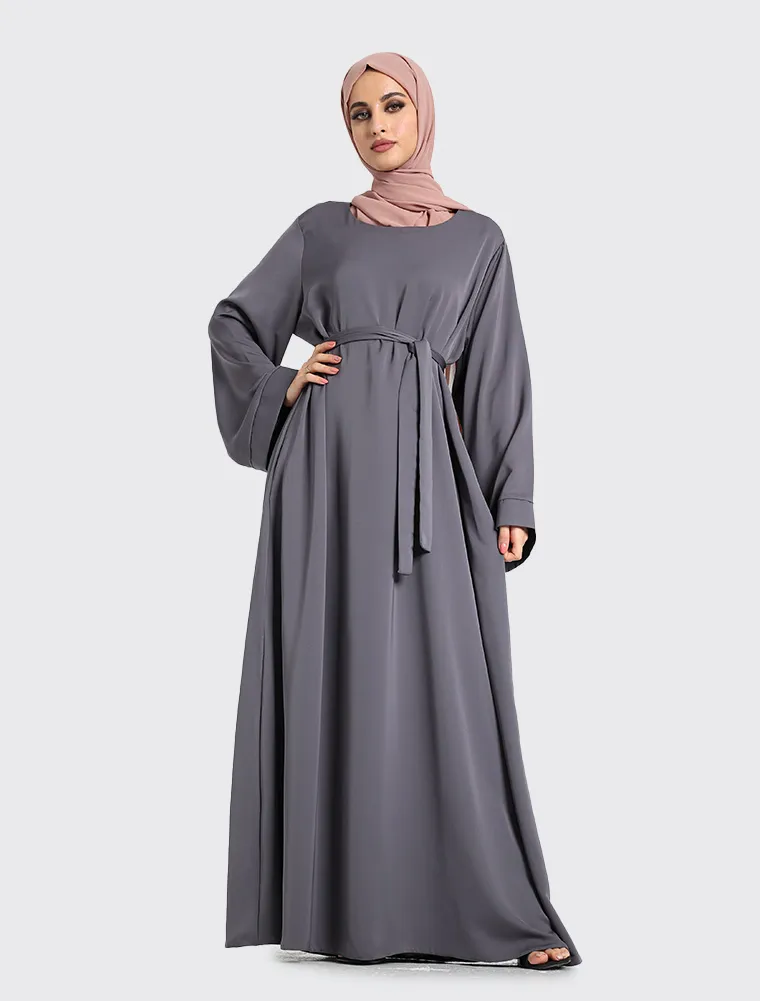 Grey Plain Abaya