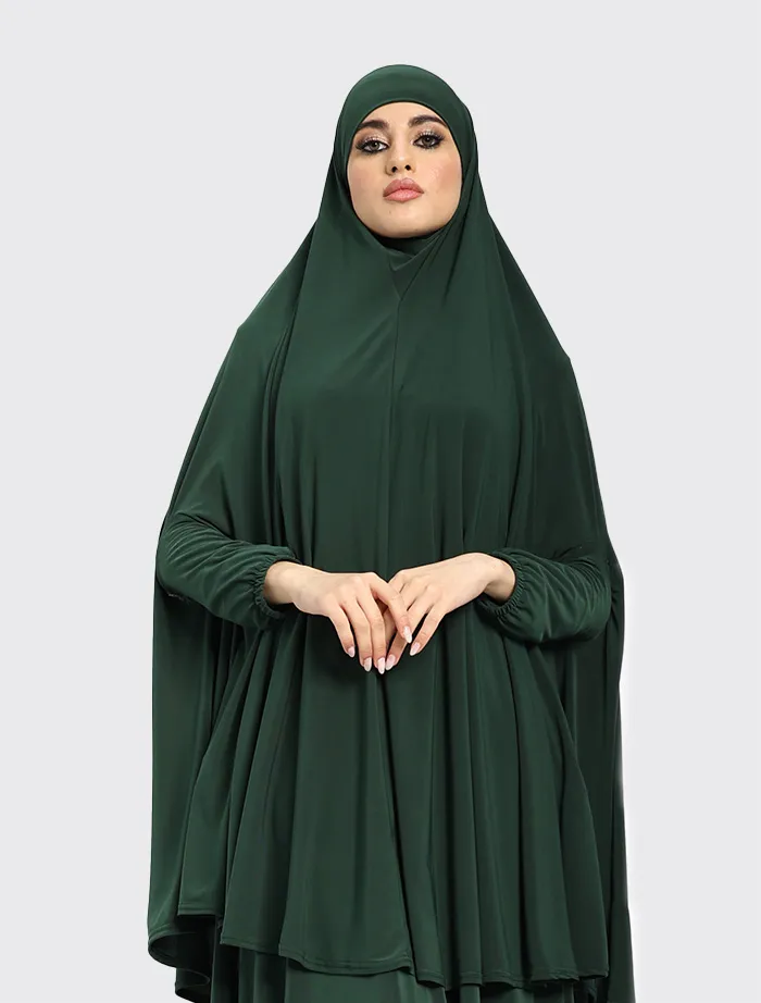 Bottle Green Plain Jersey Niqab Burka