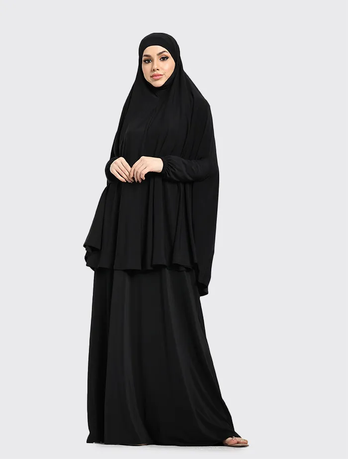 Black Plain Jersey Niqab Burka