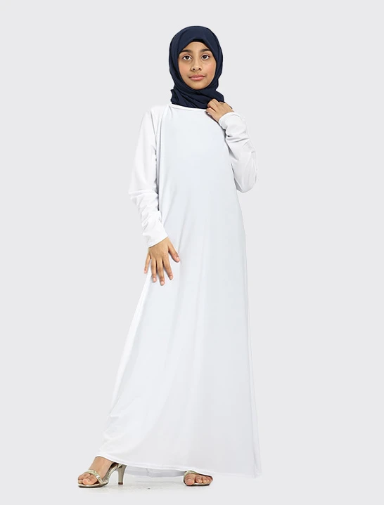 Girls White Inigo Abaya