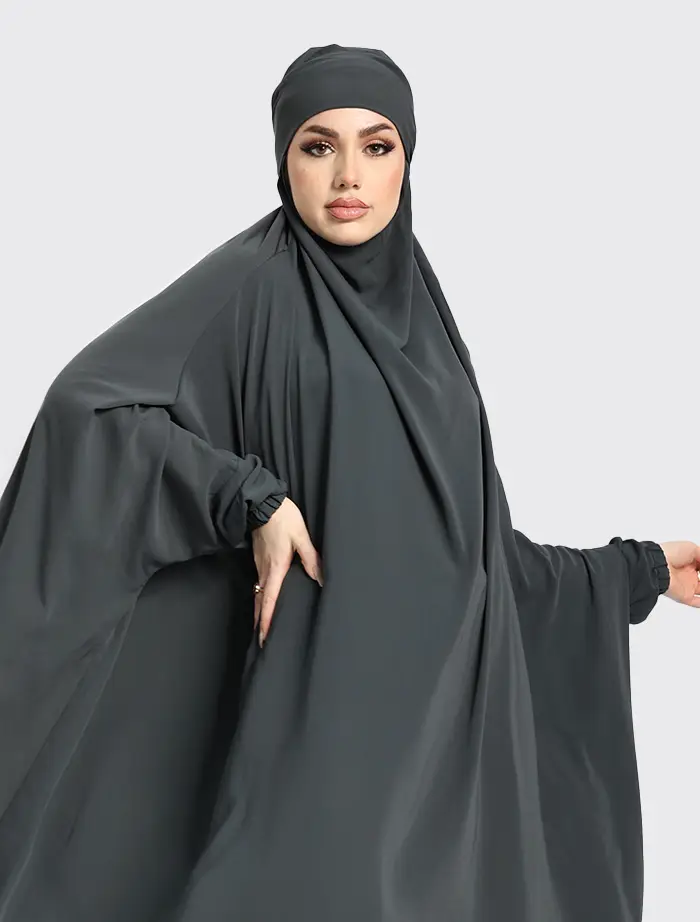 Grey 1 Piece Jilbab