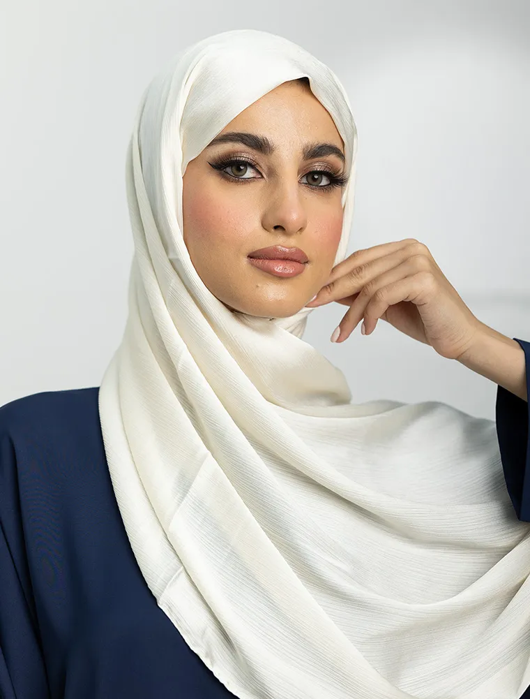 Ivory Satin Muna Hijab