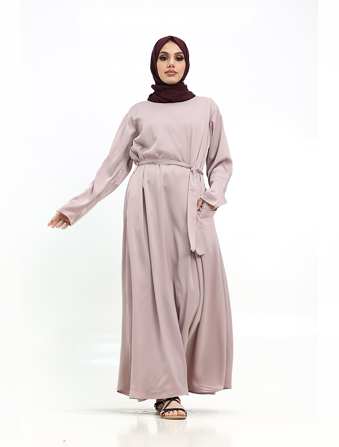 Pink Basic Satin Abaya