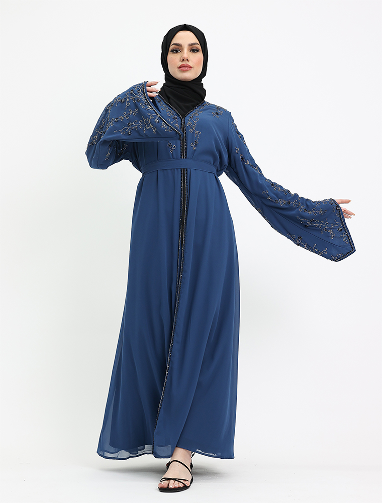 Petrol Blue Humra Kimono 