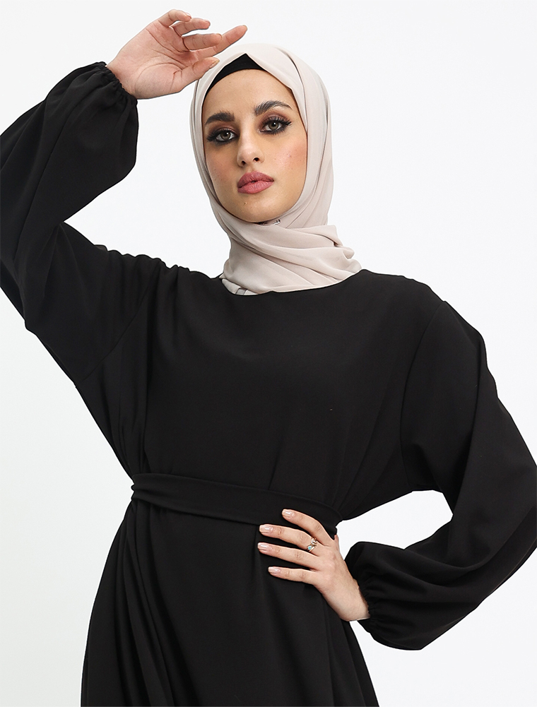 Black Wool Essential Abaya