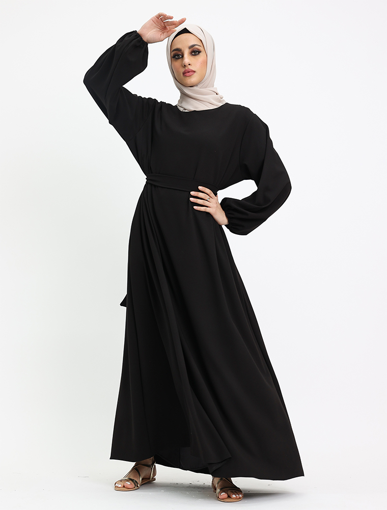 Black Wool Essential Abaya