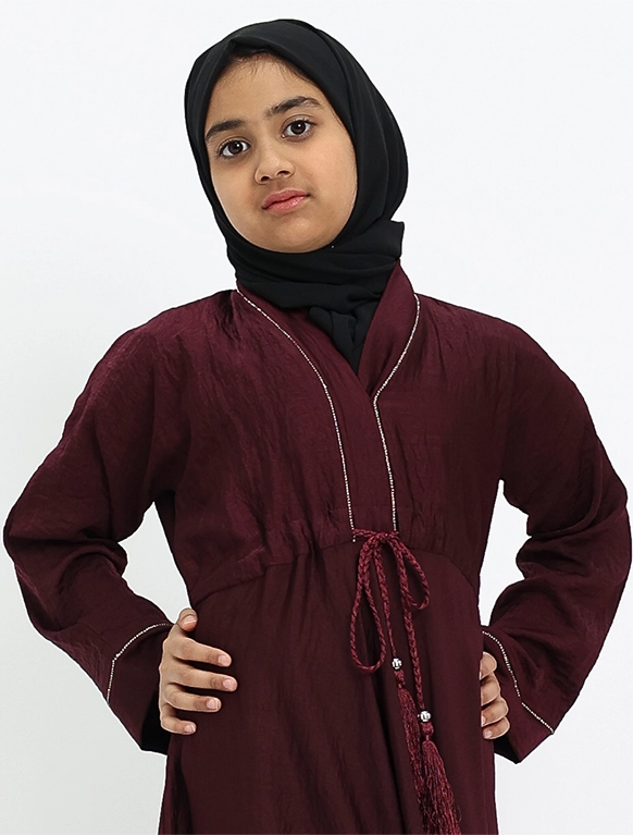 Girls Maroon Empress Abaya