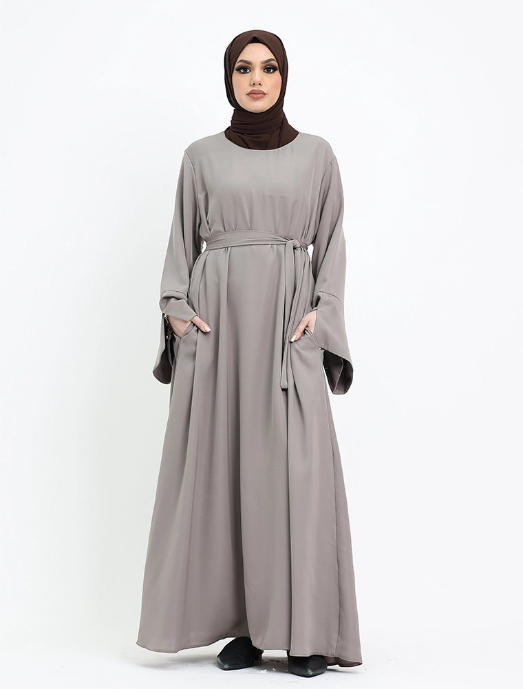 Stone Split Cuff Plain Abaya