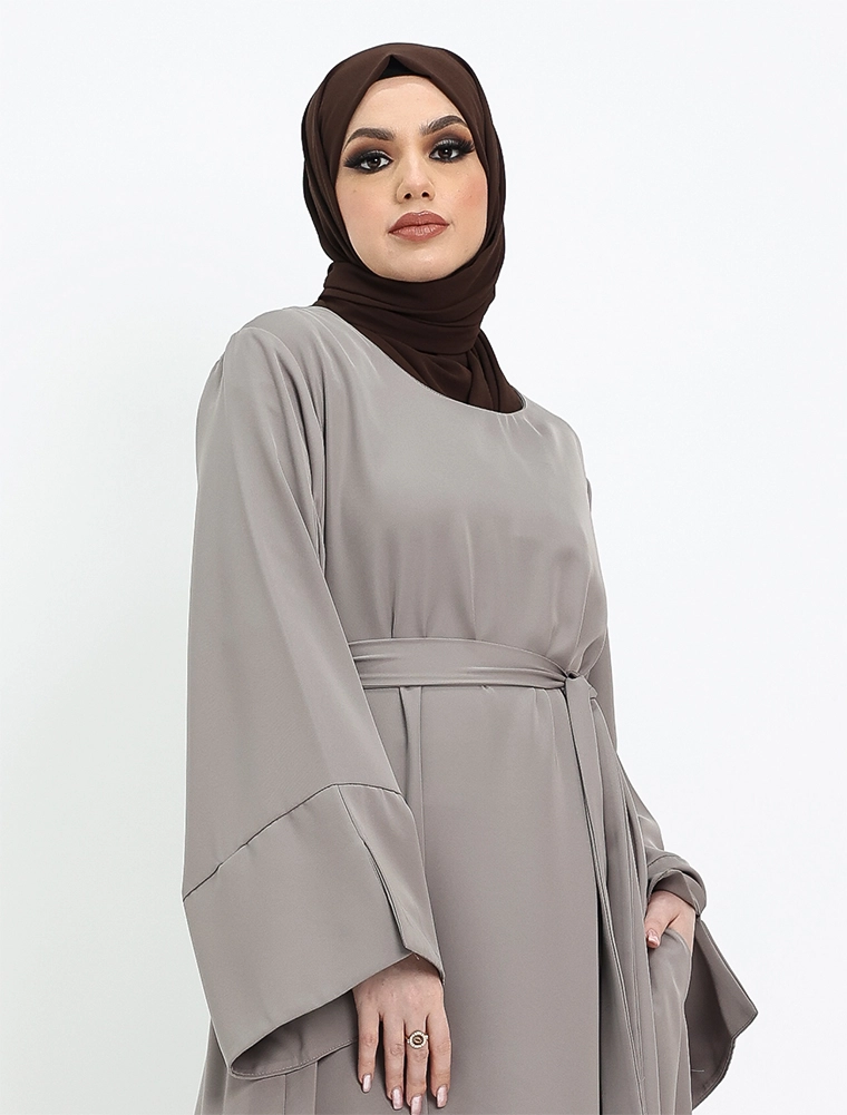 Stone Split Cuff Plain Abaya