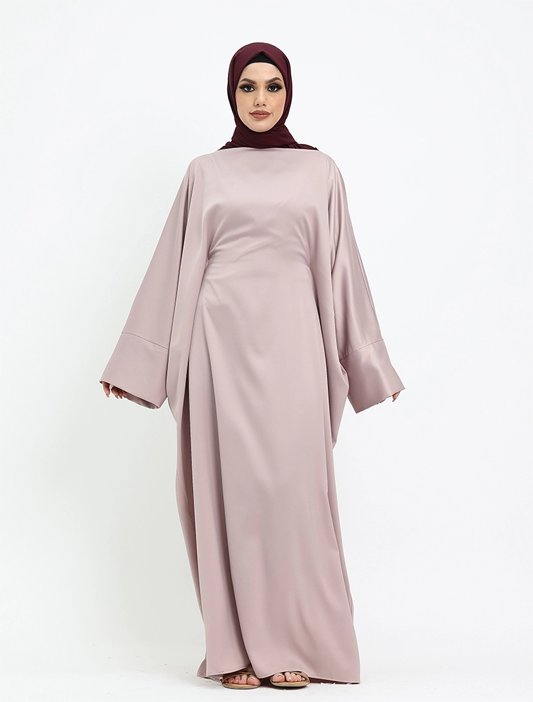 Rose Pink Plain Satin Batwing 