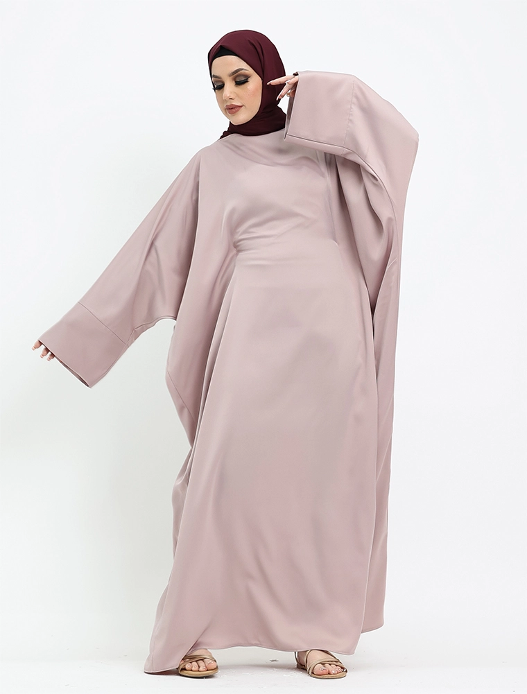 Rose Pink Plain Satin Batwing 