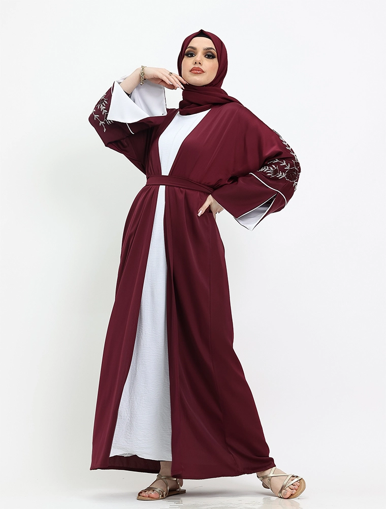 Maroon 2 Piece Finn Abaya